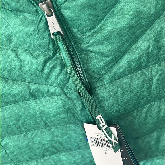 Brand New RLX Ralph Lauren Green Golf Zip Up Puffy Vest Pockets Water Repellent - Picture 8 of 16